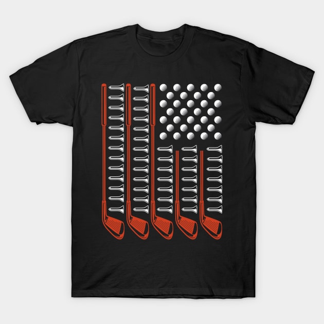 American Flag Golf Shirt Golf Club Golf Gifts For Golfer Patriotic Shirt For Women And Men T-Shirt by paynegabriel